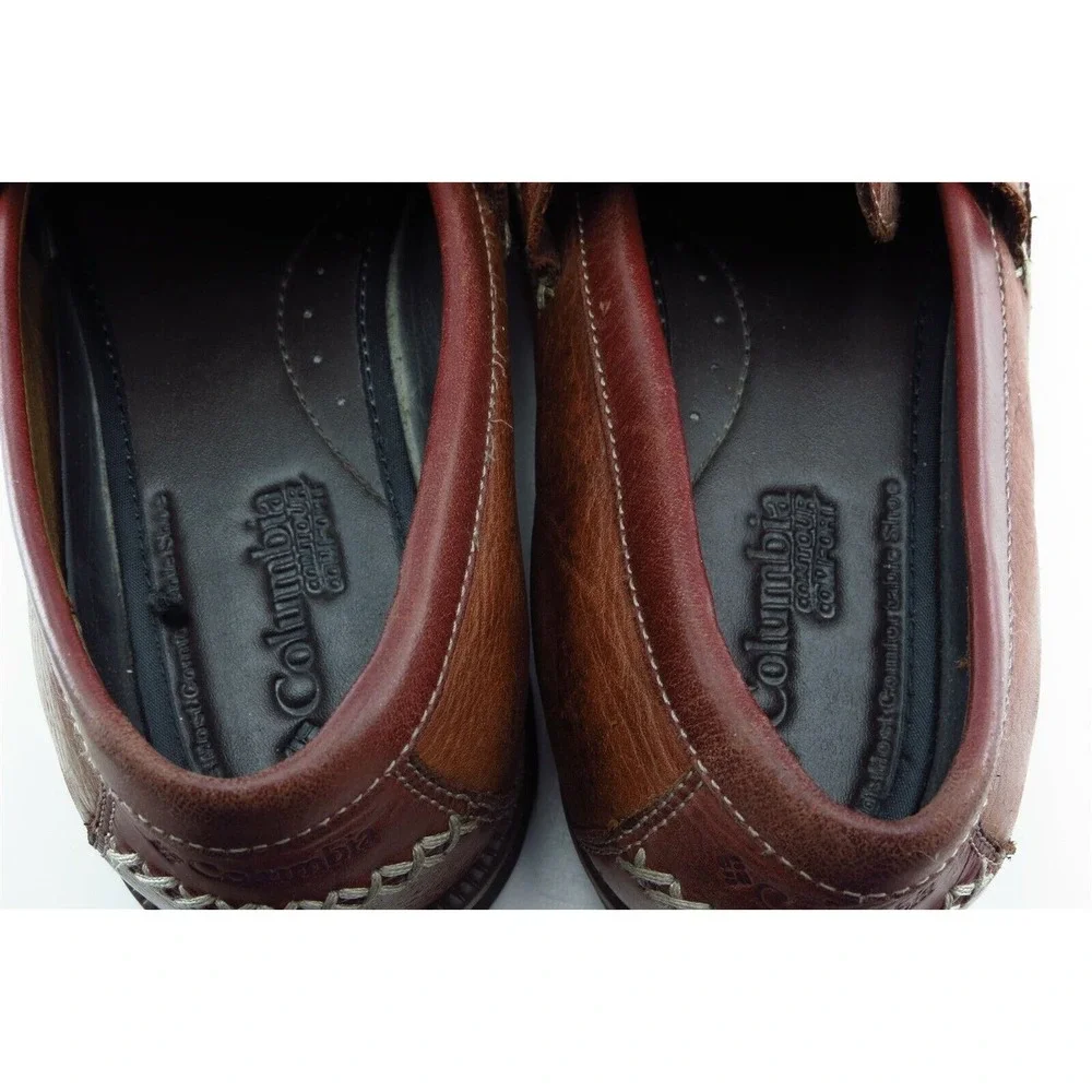 Columbia Shoes Sz 9.5‎ M Almond Toe Brown Loafer Leather Men